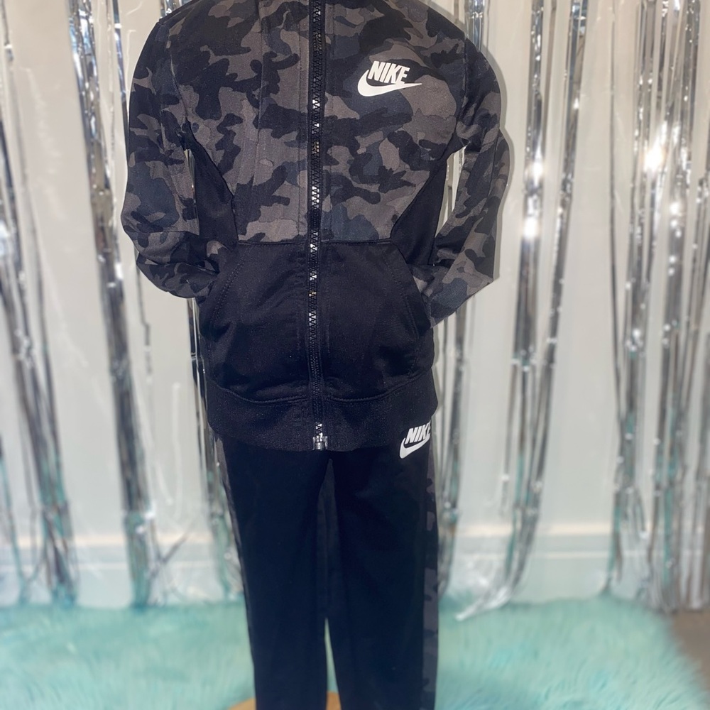 Nike Black and Gray Camo Tracksuit